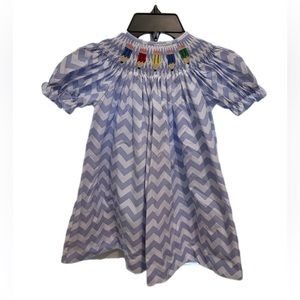 ✏️ BACK TO SCHOOL ✏️ Southern Sunshine Kids Smocked Back to School Dress, Size 3